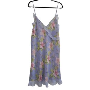 Y2k Valerie Steven's II Women's Plus Size 1X Slip Dress Ruffle V-Neck Nightgown